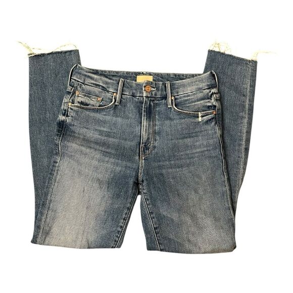 Mother Blue  The looker ankle Fray  Not Cut and Paste Distressed Women's Jeans - Picture 11 of 12